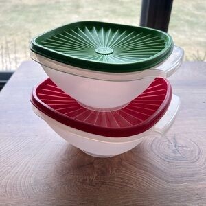 Vintage Tupperware Food Storage Bowls with Snap-on Lids